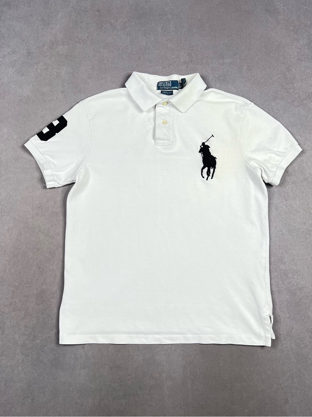 Polo By Ralph Lauren White Polo with big Pony & Sleeve Number